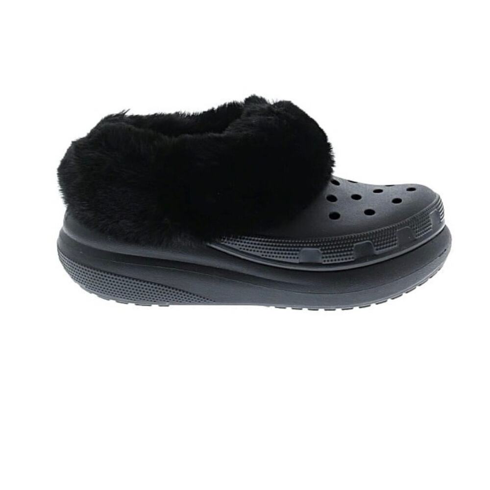 Crocs Furever Crush Platform Clog in Black Plush Women's Size 7 Mens Size 5 - Picture 13 of 15